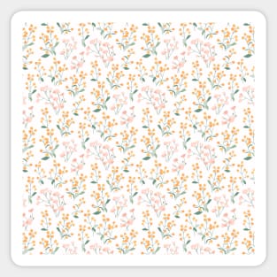 Wild Yellow and Pale Pink Flowers Sticker